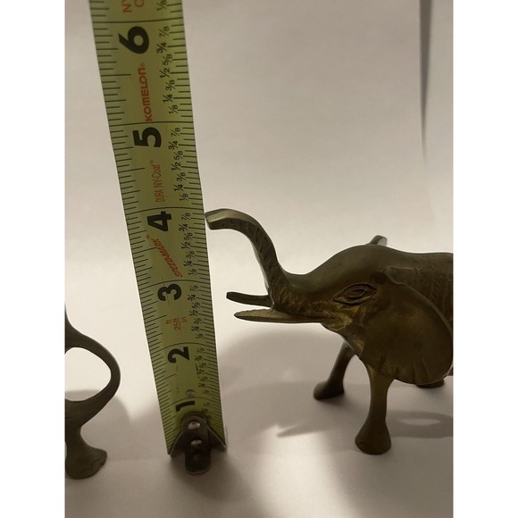 Set Of 3 Very Detailed BRASS ELEPHANTS FAMILY Figures Made in India - Picture 14 of 15